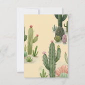 砂漠サボテン感謝Bohoアーチ赤ちゃんシャワー サンキューカード (裏面)