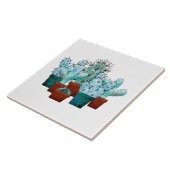 砂漠サボテン植物水彩 タイル (側面)