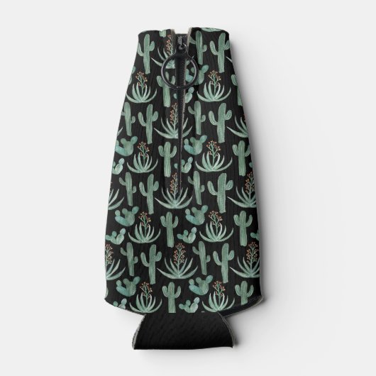 砂漠サボテン模様の水カラーカスタムイニシャル ボトルクーラー (裏面)