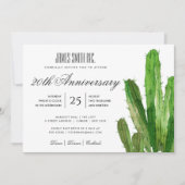 砂漠サボテン水色企業のパーティーイベント 招待状 (正面)