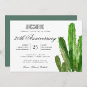 砂漠サボテン水色企業のパーティーイベント 招待状 (正面/裏面)