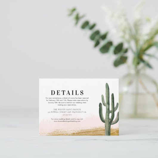 砂漠サボテン結婚の詳細エンクロージャカード エンクロージャーカード (スタンド正面)