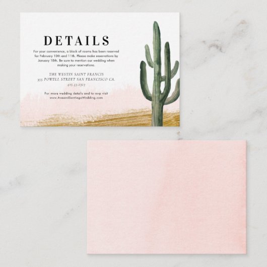 砂漠サボテン結婚の詳細エンクロージャカード エンクロージャーカード (正面/裏面)
