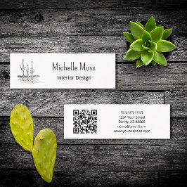 砂漠サボテンQRコードミニマリスト内装デザイン スキニー名刺