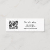 砂漠サボテンQRコードミニマリスト内装デザイン スキニー名刺 (裏面)