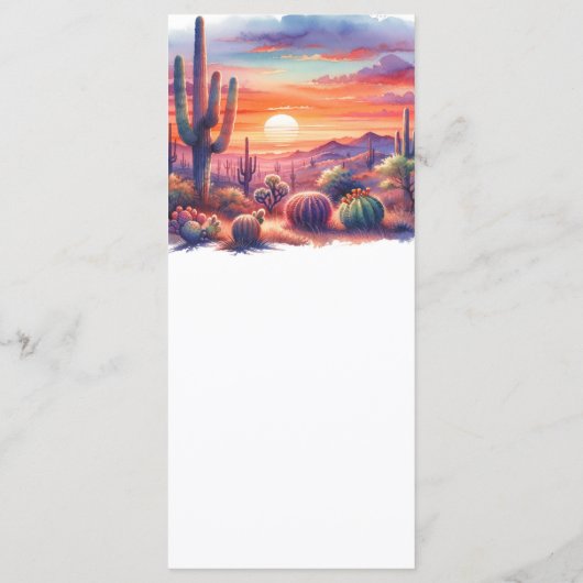 砂漠サンセットグローウォーターの色の南西メニュー メニュー (裏面)