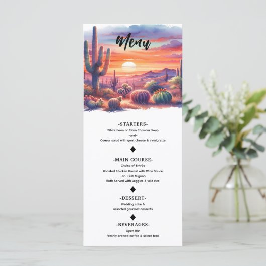 砂漠サンセットグローウォーターの色の南西メニュー メニュー (スタンド正面)