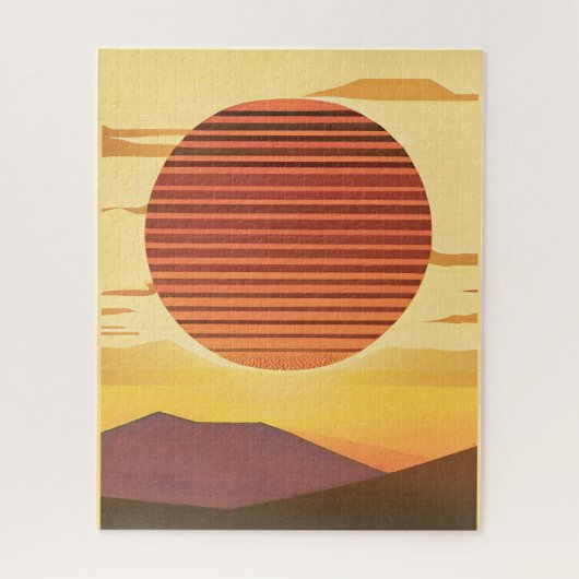 砂漠サンセットラストオレンジとブラウン ジグソーパズル (縦)