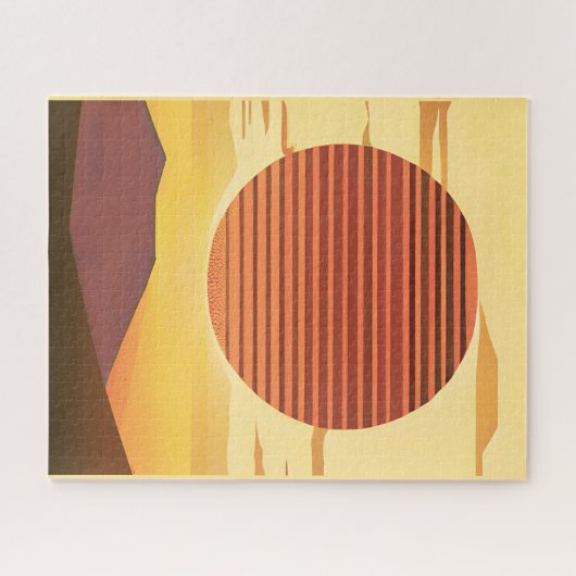 砂漠サンセットラストオレンジとブラウン ジグソーパズル (横)