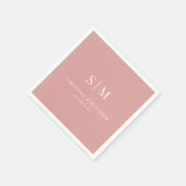 砂漠シンプルバラエレガントカップルイニシャル結婚ズ スタンダードカクテルナプキン (角)