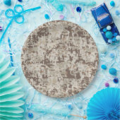 砂漠スタイルデジタルカモフラージピクセルデコール ペーパープレート (パーティー)