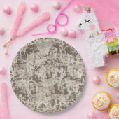 砂漠スタイルデジタルカモフラージピクセルデコール ペーパープレート (パーティー)