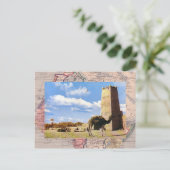 砂漠ストップにラクダ ポストカード (スタンド正面)