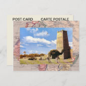 砂漠ストップにラクダ ポストカード (正面/裏面)