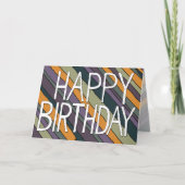 砂漠ストライプハッピーバースデーカード カード (正面)