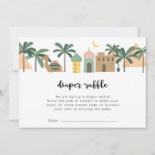 砂漠テーマラクダおむつラッフル 招待状 (正面)