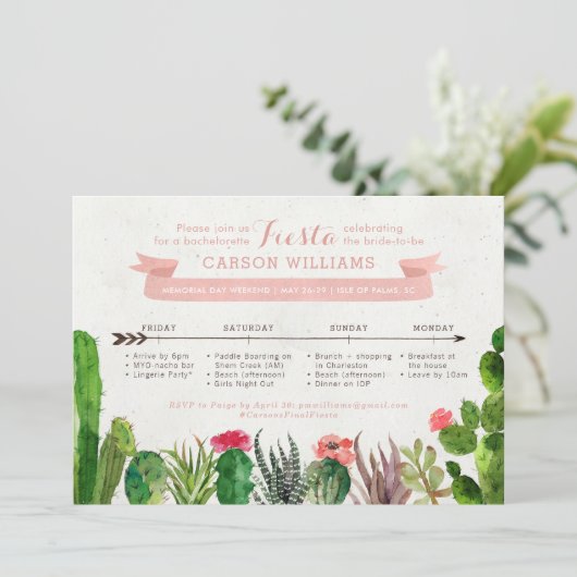 砂漠バチェロレッテ週末予定招待状 招待状 (スタンド正面)