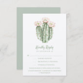 砂漠バラサボテン | 親切な返事 | 食事のオプション 出欠カード (正面/裏面)