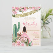 砂漠バラピンクチャラキンセアニェラウエスタンサボテン 招待状 (スタンド正面)