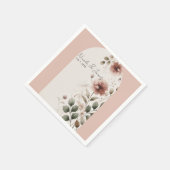 砂漠バラピンクフローラグリーンリーブライダル結婚ズ スタンダードカクテルナプキン (角)