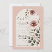 砂漠バラピンク&グリーンフローラグリーンリーサンキュー 招待状 (正面)