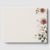 砂漠バラピンク&グリーンフローラグリーン結婚ズ ゲストブック (裏面)