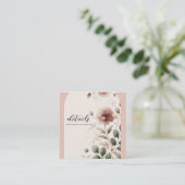 砂漠バラピンク&グリーンフローラグリーン結婚ズ スクエア名刺 (スタンド正面)