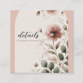 砂漠バラピンク&グリーンフローラグリーン結婚ズ スクエア名刺 (正面)