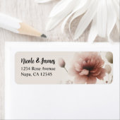 砂漠バラピンク&グリーンフローラグリーン結婚ズ ラベル (インサイチュ)