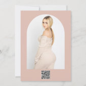 砂漠バラピンク&グリーンフローラブライダルシャワー 招待状 (裏面)