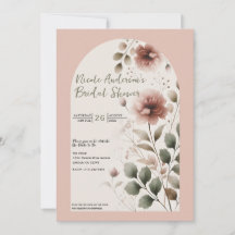 砂漠バラピンク&グリーンフローラブライダルシャワー