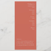 砂漠バラモダン結婚式 プログラム (裏面)