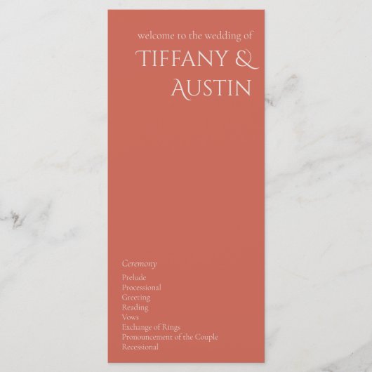 砂漠バラモダン結婚式 プログラム (正面)