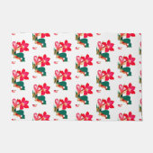 砂漠バラレッドアデニウムフラワーサマーオアシスビーチ ドアマット (正面)