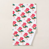 砂漠バラレッドアデニウムフラワーサマーオアシスビーチ バスタオルセット (ハンドタオル)