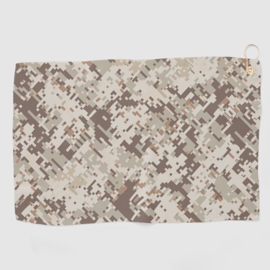 砂漠ベージュスタイルデジタル迷彩デコールオンア  ゴルフタオル (横)