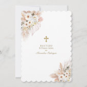 砂漠ホワイトピンクローズ1stバースデーバプテスマ 招待状 (裏面)