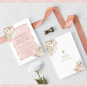 砂漠ホワイトピンクローズ1stバースデーバプテスマ 招待状