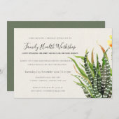 砂漠モダンサボテン水彩工房イベント 招待状 (正面/裏面)