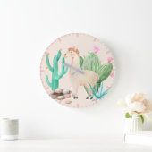 砂漠リアマサボテン花の石 ラージ壁時計 (ホーム)