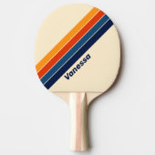 砂漠レトロレインボーストライプのウィズネーム 卓球ラケット (正面)