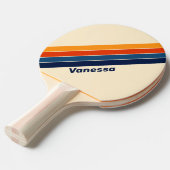 砂漠レトロレインボーストライプのウィズネーム 卓球ラケット (正面アングル)