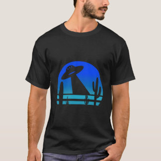 砂漠レトロUfoとサボテンの贈り物 Tシャツ