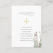 砂漠ワイルドフラワーズ正教会の葬儀祈りの言葉カード プレイスカード (裏面)