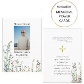 砂漠ワイルドフラワーズ正教会の葬儀祈りの言葉カード プレイスカード