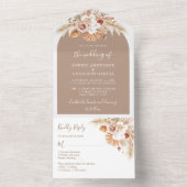 砂漠乾燥花アーチボホパンパスグラス結婚ズ オールインワン招待状 (内側)