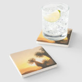 砂漠写真ユニークを持つ旅行者への贈り物 ストーンコースター (横)