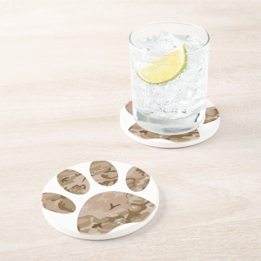 砂漠動揺して迷彩柄ドッグポープリント コースター (側面)