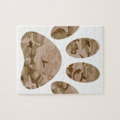 砂漠動揺して迷彩柄ドッグポープリント ジグソーパズル (横)