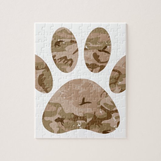 砂漠動揺して迷彩柄ドッグポープリント ジグソーパズル (縦)